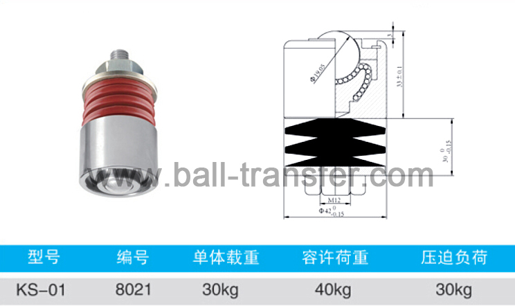 KS-01 External Ball Down facing Spring Shock Load Ball Caster