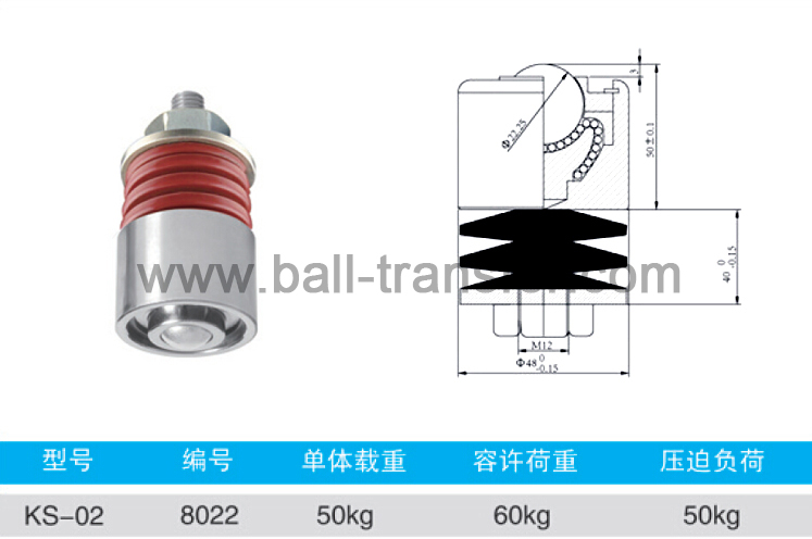 KS-02 External Spring Hevi-Loaded Shock Absorbor Ball Transfer Caster