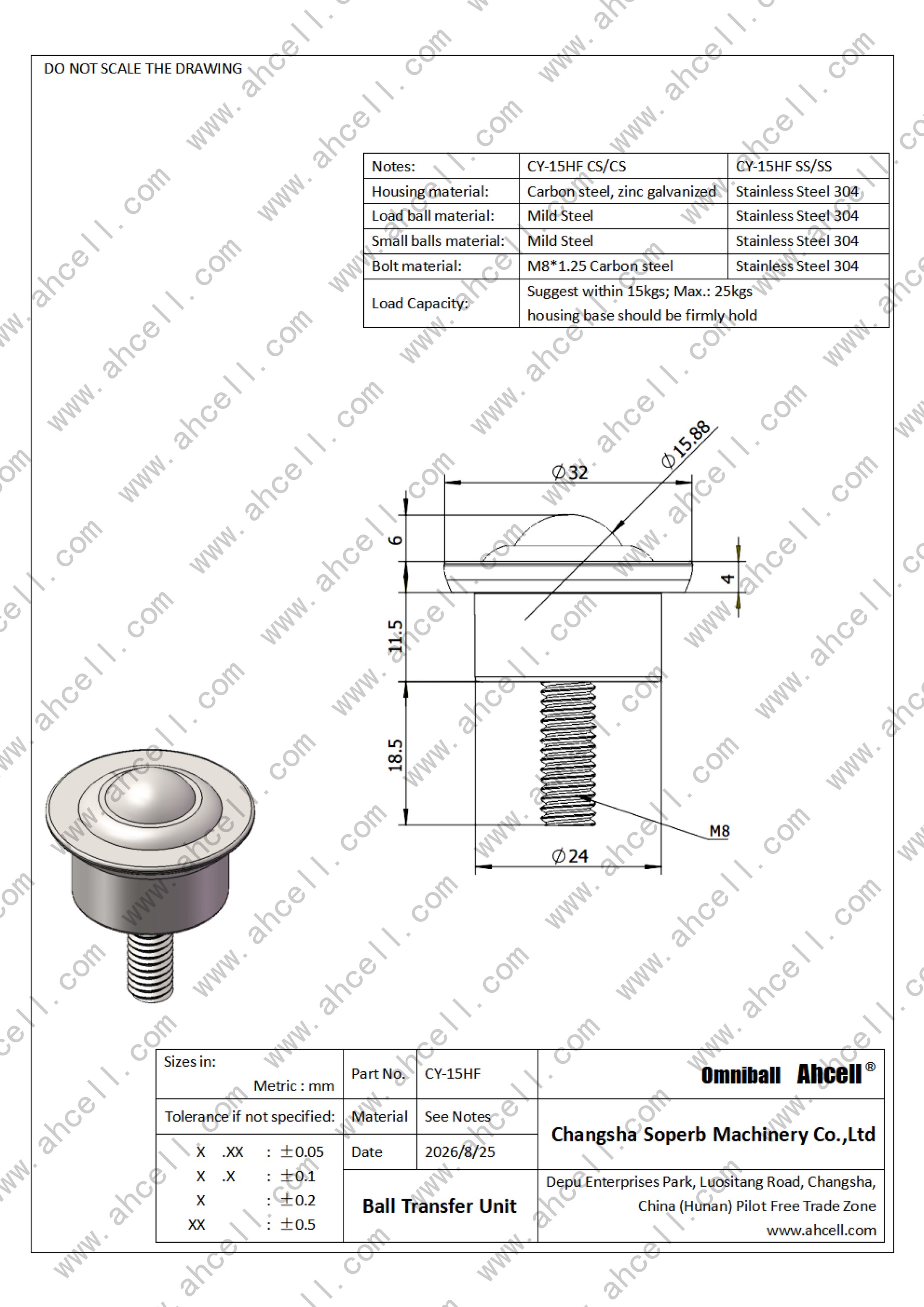 CY-15HF Ball Transfer Unit