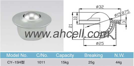 CY_15H ball transfer unit size