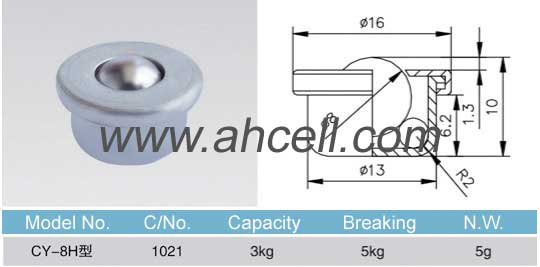 CY_8H ball transfer unit size