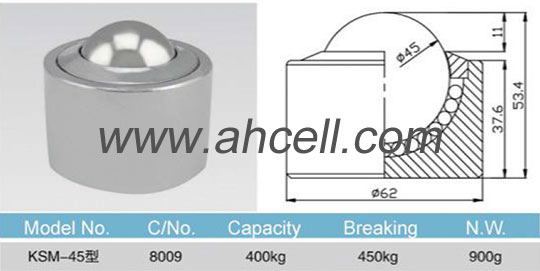 KSM-45 ball transfer unit size