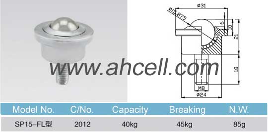 SP_15FL ball transfer unit drawing